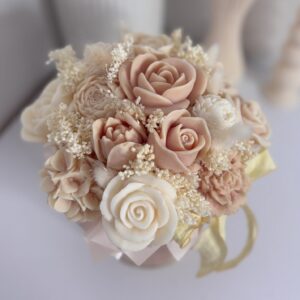 Flower box BRZOSKWINIOWO-KREMOWY- S