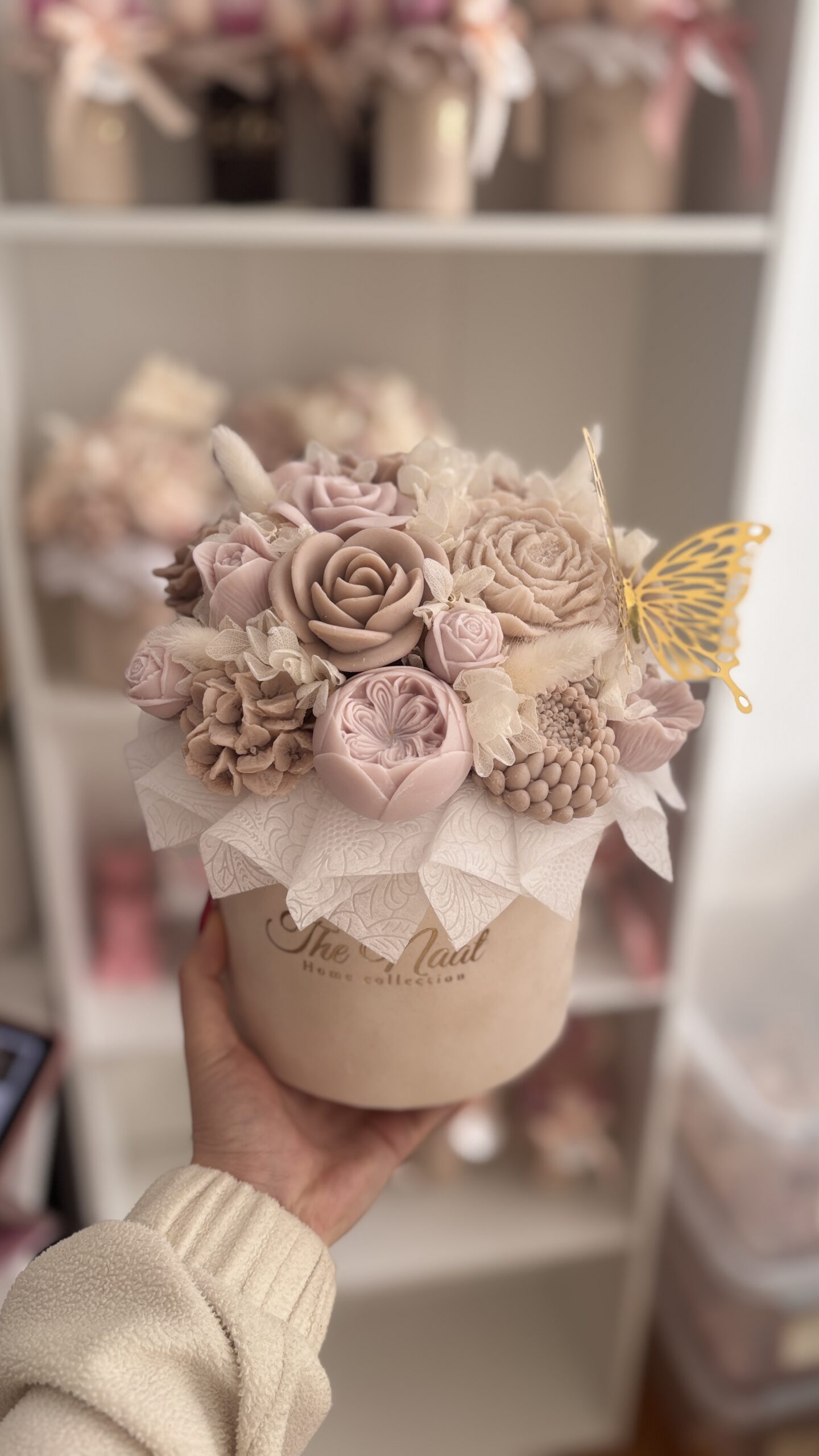 Flower box CHŁODNY RÓŻ+ BEŻ- L - obrazek 2