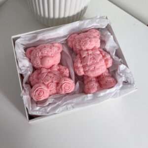 Świece MISIE Z RÓŻYCZEK